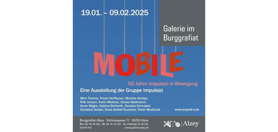 Einladungskarte für die Ausstellung "Mobile"