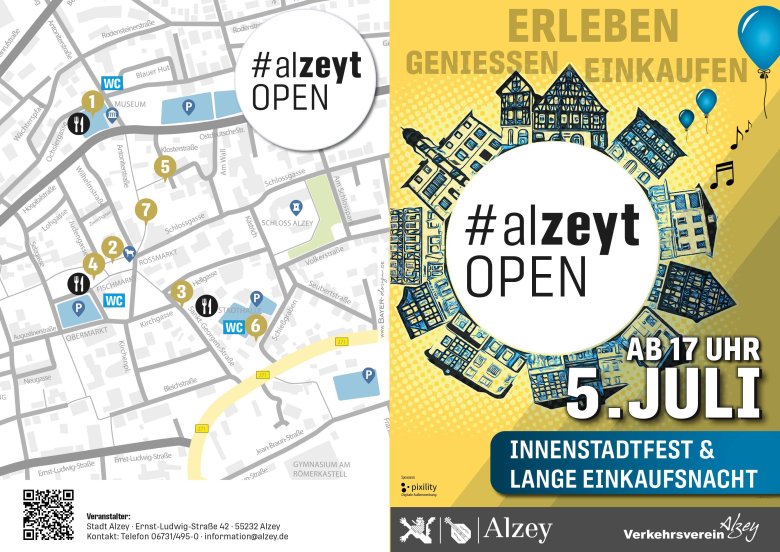 Programm-Flyer für alzeyt open am 5. Juli 2024