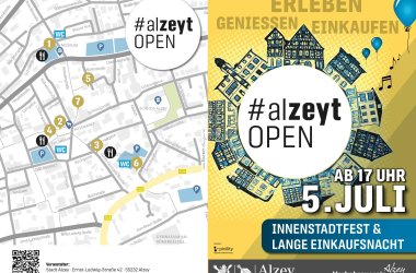 Programm-Flyer für alzeyt open am 5. Juli 2024