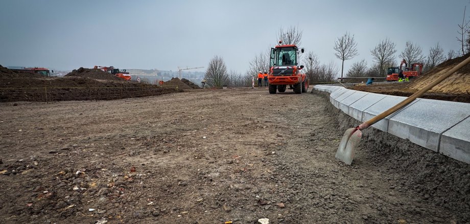 Eine große Baustelle  im Alzeyer Industriegebiet